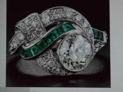 4 Kt Round Clear Cz ,Green Quartz Accented White Gold Filled  Retro   Rings sz 6