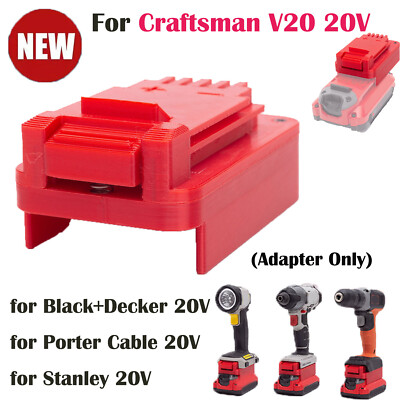 Adapter For Craftsman V20 Battery to for Black+Decker/Porter Cable/Stanley 20V