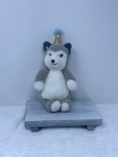 FAO Schwarz Birthday HUSKY 11" Plush Stuffed Animal Toy