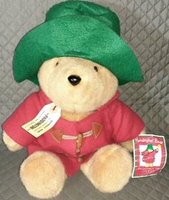 Vintage Eden Macy's Paddington 16" Teddy Bear Red Coat Green Hat Stuffed Plush