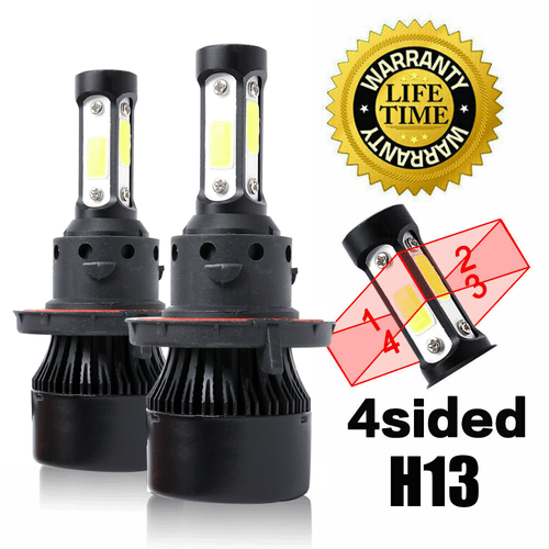 4 Sides H13 9008 2400W 360000LM LED Headlight Bulb Kit Hi/Lo Beam 6000K White US - Picture 1 of 12