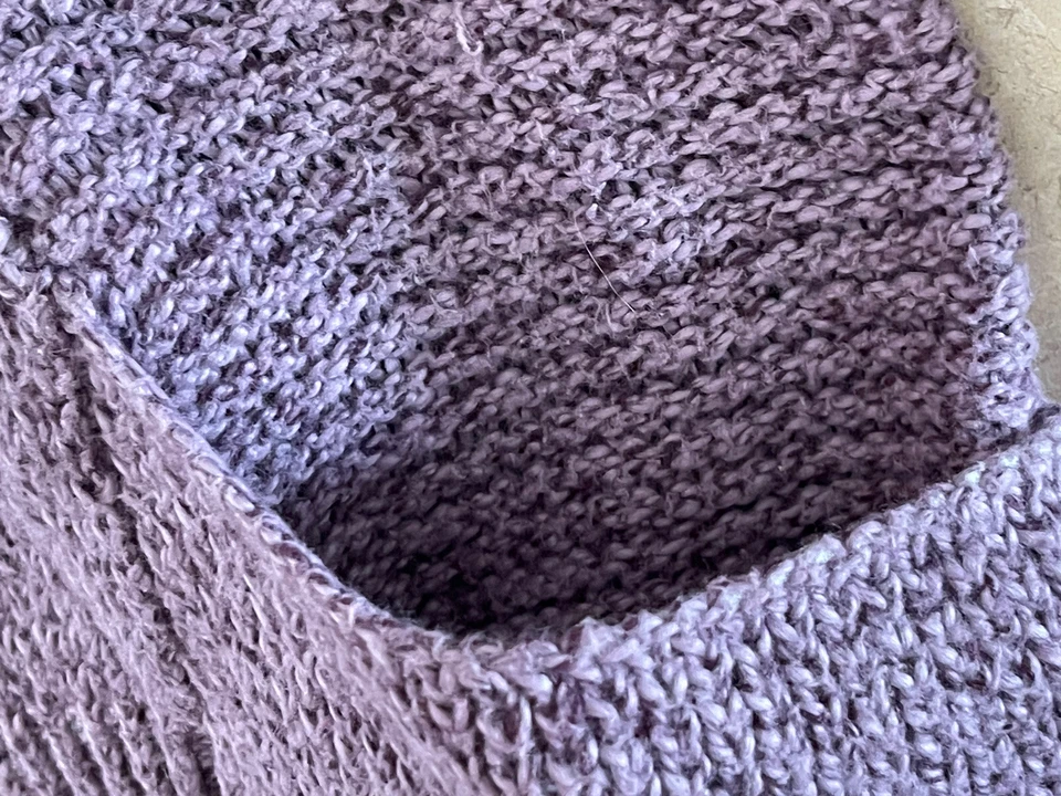 Suéter American Rag Cie Recortado Suelto Tejido Bolsillos Para Mujer Medio Púrpura Foto 4 de 4