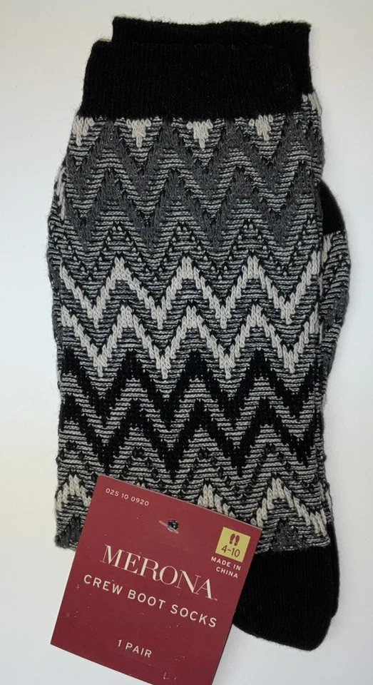 NUEVO CON ETIQUETAS 3 pares de calcetines Merona para mujer varios patrones negro gris tostado talla 4-10 Foto 2 de 4