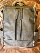 Bromen Zaino Antifurto Borsa a Tracolla da Viaggio Grigio Vegan Pelle Studente