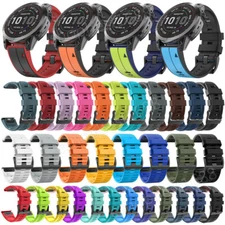 Quick Fit Silicone Watch Band Strap For Garmin Fenix 7/7X 6/6X Pro/5/5X Plus 3HR