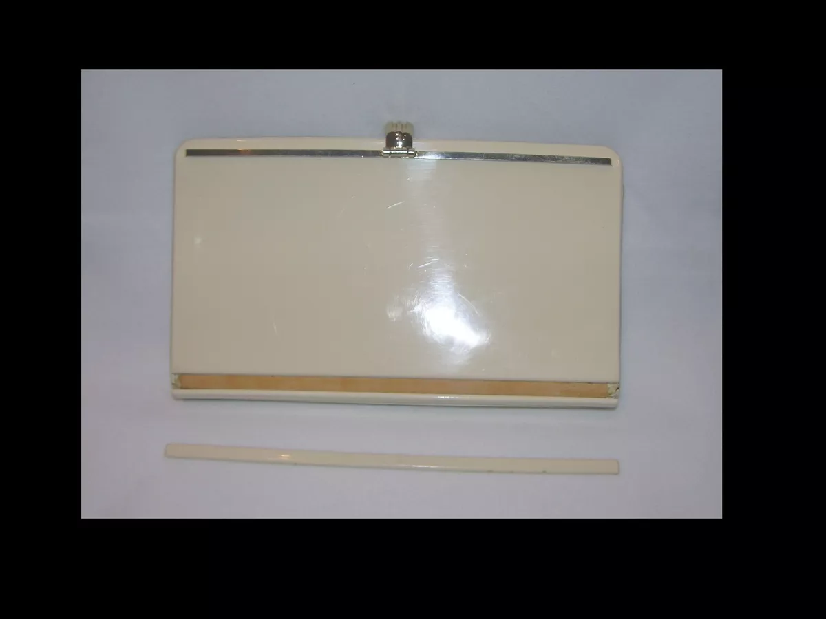 Borsetta Pochette in pelle e plastica rigida bachelite