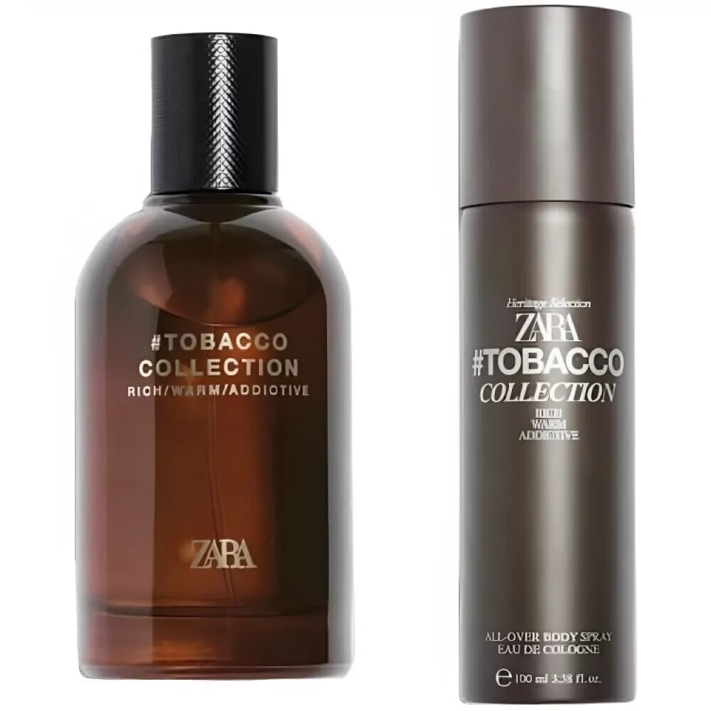 zara tobacco rich warm ZARA Tobacco Rich Warm Addictive EDT & Body Spray Set 2 x 100ml Duo For Men