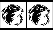 Beaver Two PK 5" Vinyl Decal Car Truck Tumbler Laptop Tablet Notebook Window Mug