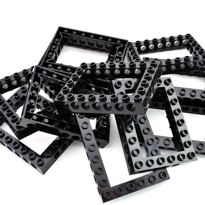 TCM Bricks Black Brick 6x8 Open Center with Holes X10 Compatible Parts & Pieces