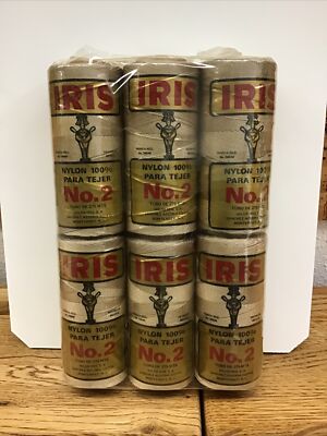 6 Cone Skeins IRIS 100% Nylon Thread - BEIGE - No. 2 - 300 Yards - NEW - NN7.A