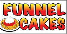 12x6" DECAL STICKER - FUNNEL CAKES Food Truck Restaurant Store Sign 