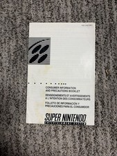 Super Nintendo Consumer Information Precautions Booklet SNS-USA-4