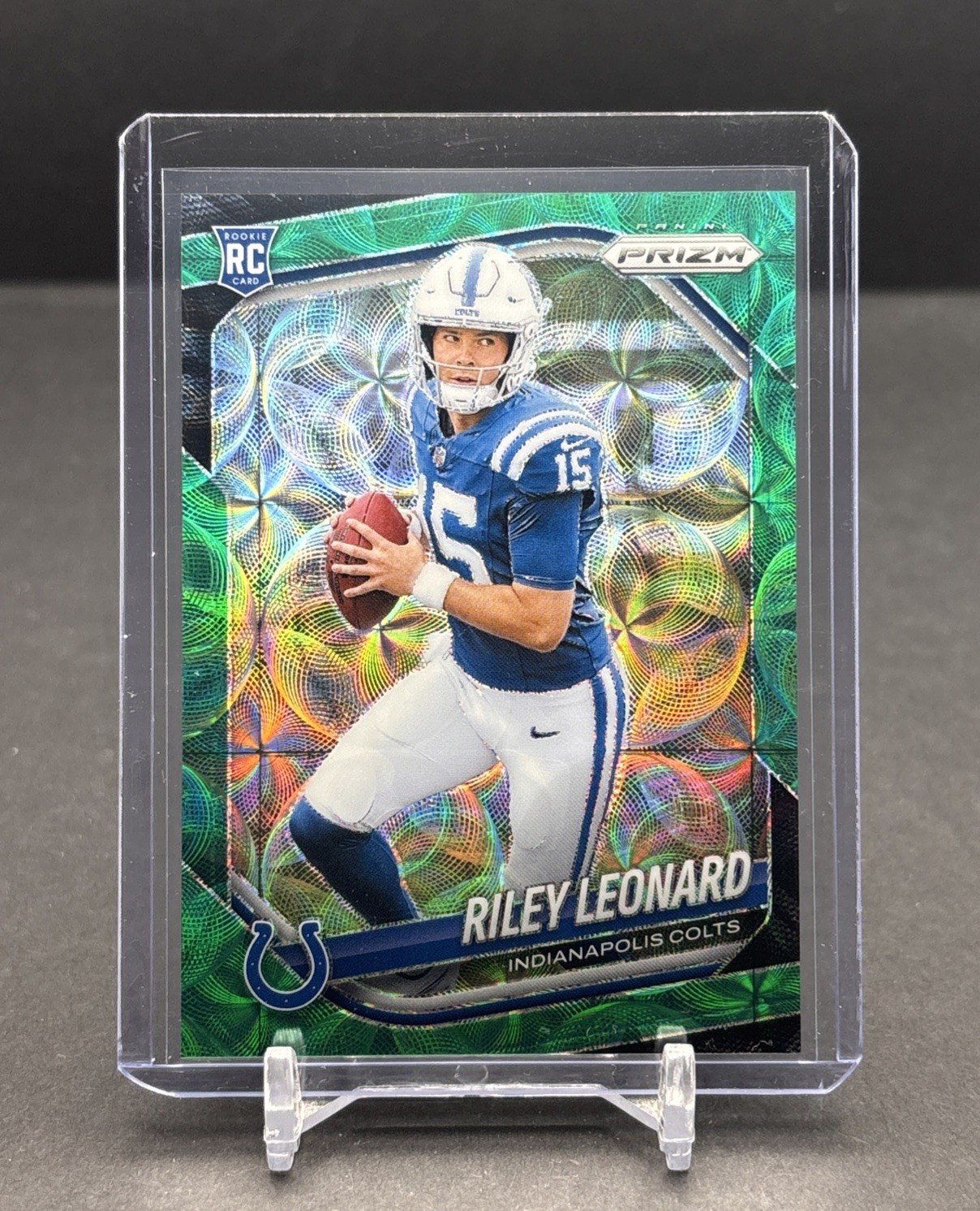 2025 PANINI PRIZM NFL #342 Riley Leonard Colts RC Green Scope Prizm /75
