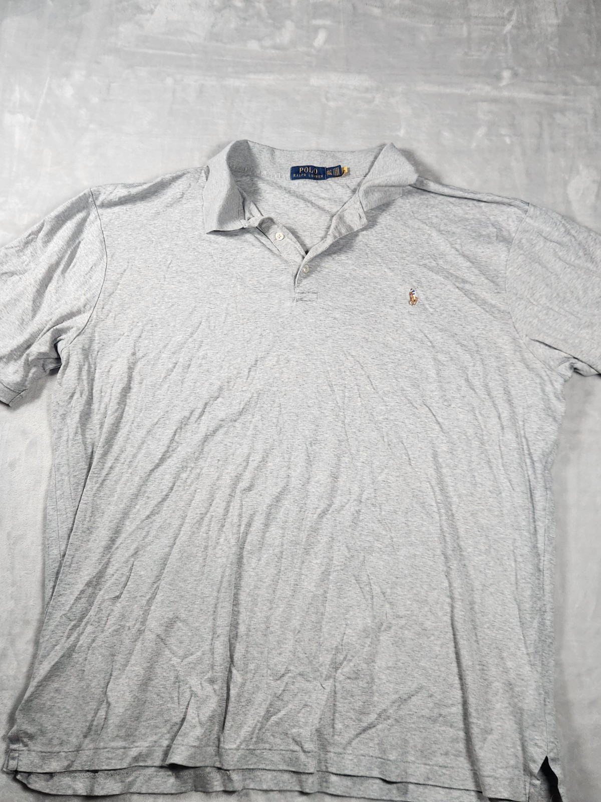 Polo Ralph Lauren uomo 2XL maglia cotone morbido manica corta colletto camicia carne pony