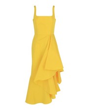 Alexander McQueen Womens Asymmetric Draped Midi Dress