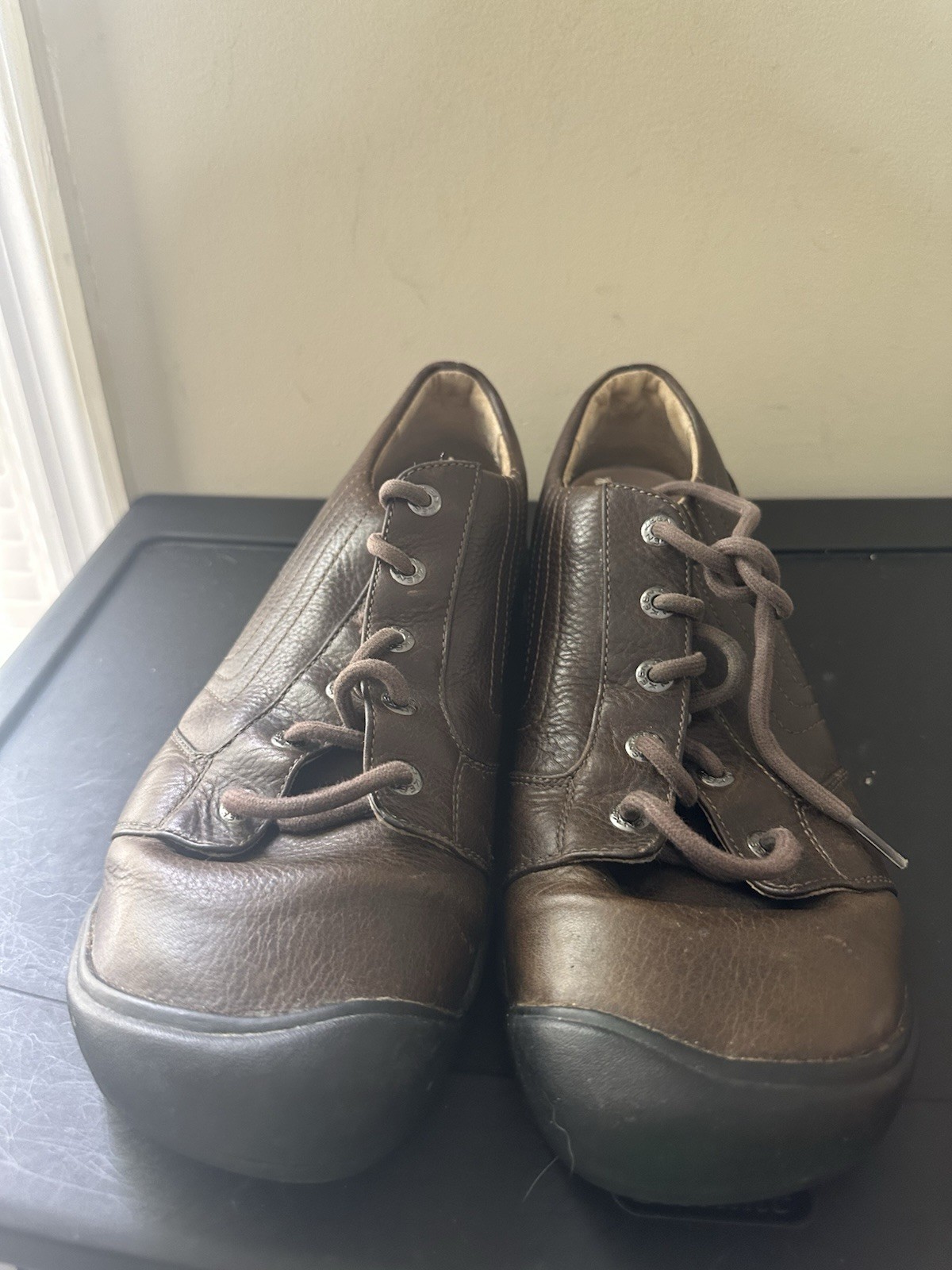 Scarpe mocassino Oxford Keen Alki in pelle da uomo taglia 13 marrone casual comode