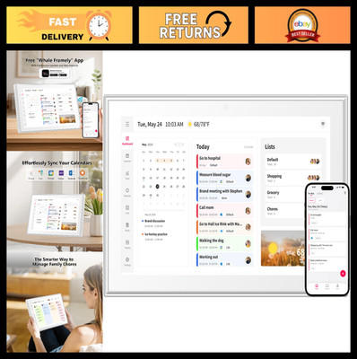 10.1'' Digital Wall Planner & Chore Chart - Smart Touchscreen Calendar for Family