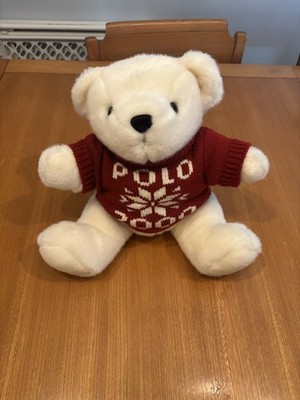 Vintage Polo Ralph Lauren 2000 White Jointed Teddy Bear Snowflake