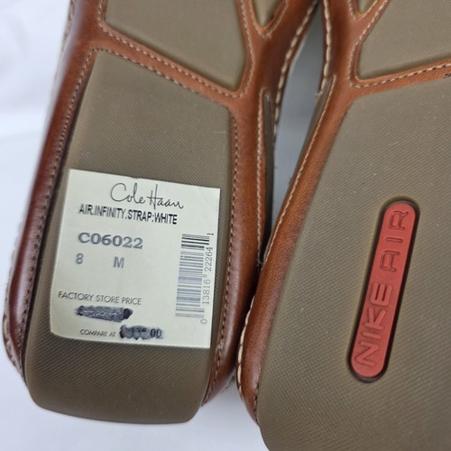 Cole Haan G-Series Beige Leather Strap NikeAir Soles Driving Shoes Men's Size 8M - Picture 13 of 15