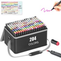 Marker Pen Set 204 Farben Marker Stifte Twin Marker Filzstifte Zum Malen, FäRben
