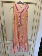 Pink Chicken Women's Dress Size Small HIGH LOW DRESS PINK ORANGE WHITE WOW