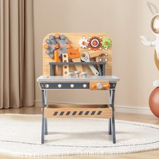 Montessori Wooden Tool Bench Toddler Workbench STEM Toy Learning Center Kid Gift