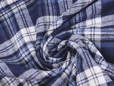 HEMDENSTOFF Stoff Karo Flanell Schottenkaro garngefärbt DENIM EUR 13,98/m