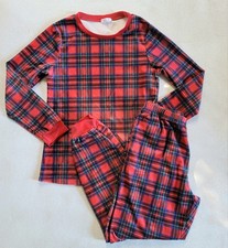 Ekouaer Women's Medium Plush Red Blue Plaid Pajama Set