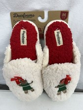 Dearfoams slippers 7-8 Christmas Cream Color With Gingerbread