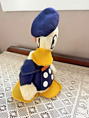 RARE VTG Master Industries Donald Duck Plush Early Felt Sailor Outfit Disney 50s