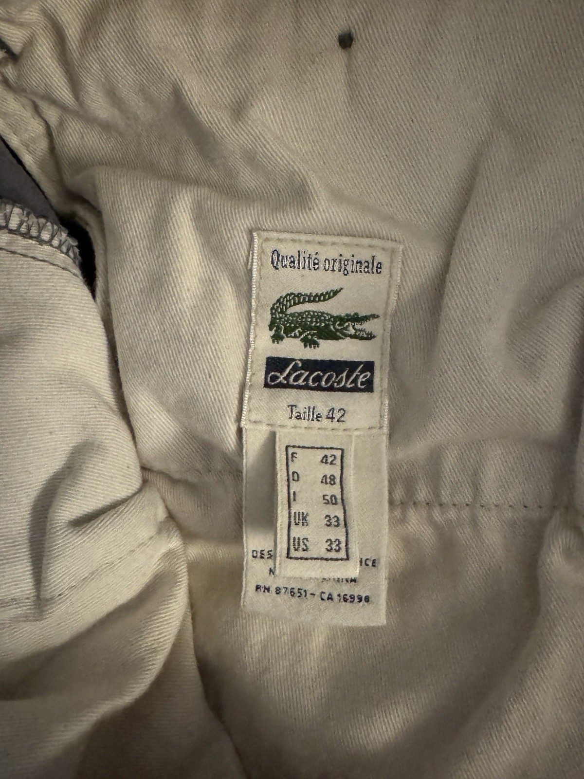 Lacoste Mens Medium Gray Chino Shorts Size 33 thumbnail 5