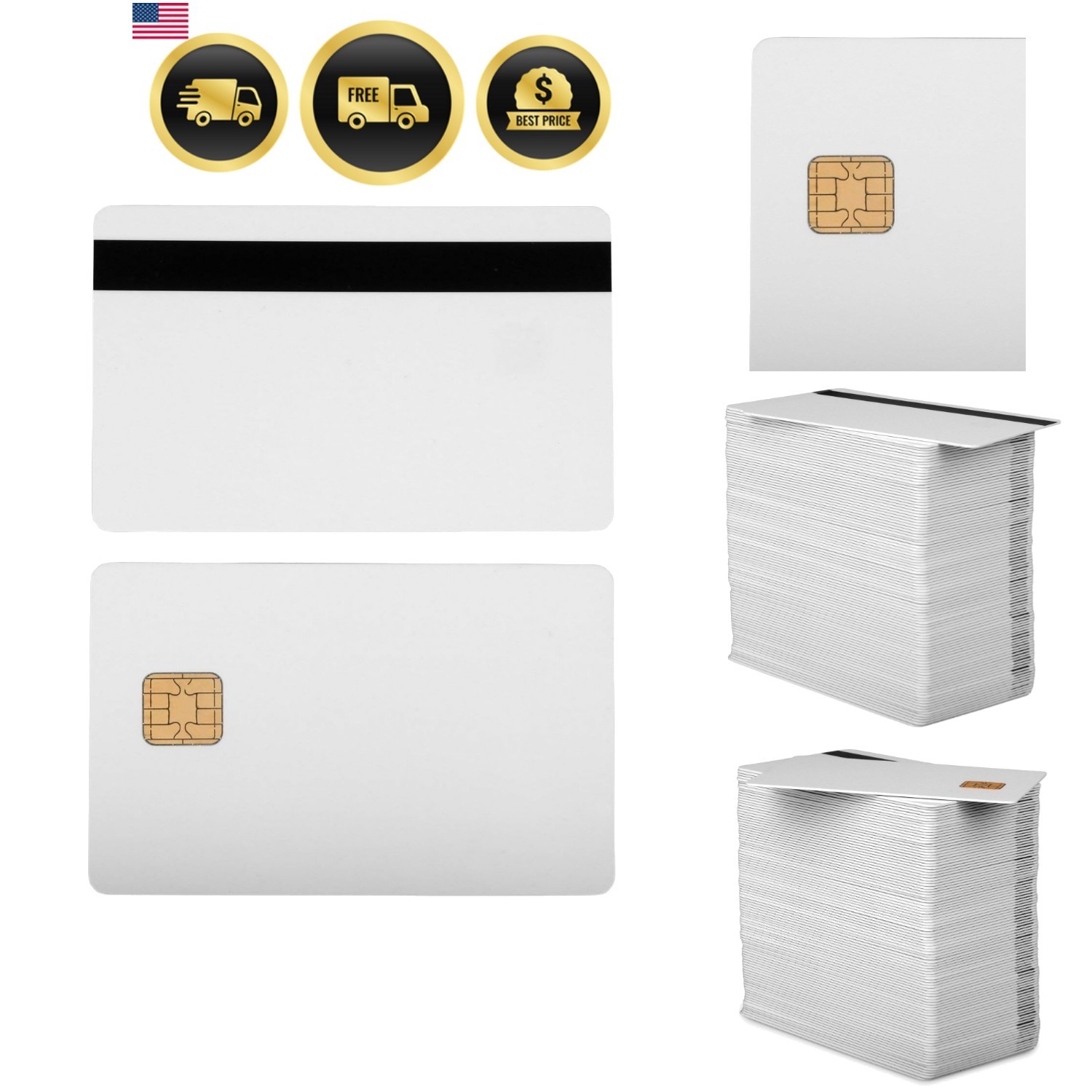 Magnetic Stripe Cards 2 Track White PVC Compatible with Standard Printers