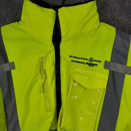 Radians Jacket Mens Large Yellow Black Hi Vis Reflective 3 In 1 Hooded Workwear image 3
