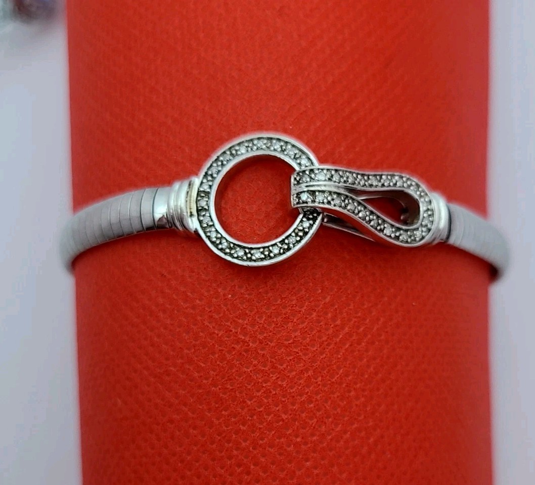 925 Sterling Silver Diamond Bracelet - image 2