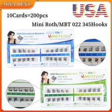 Dental Orthodontic MIM Monoblock Brackets Mesh Base Mini Roth/MBT 022 345 Hooks
