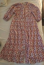 UNIVERSAL THREADS Womens Peasant Prairie Dress, Midi, 100 Cotton, Pockets