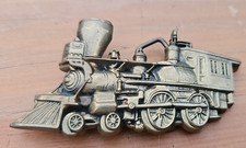 Vintage Baron Buckle Locomotive Train Engine 6101 Solid Brass Belt Buckle 1978