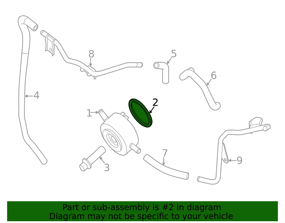 Junta de enfriador de aceite de motor Nissan original 21304-JK20A Foto 4 de 4