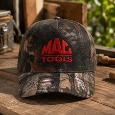 Mac Tools Camo Trucker Hat Red Embroidered Logo Mesh Adjustable Cap