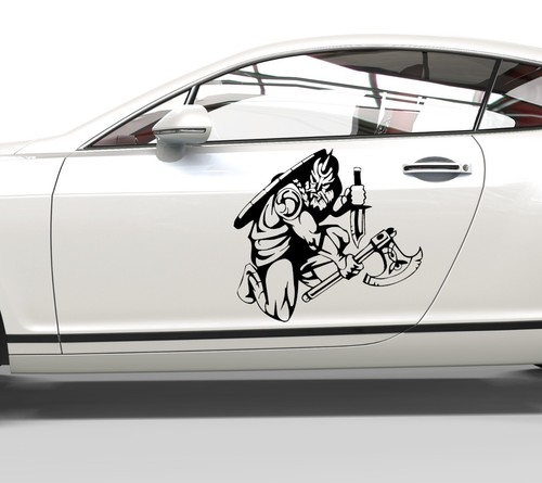 Axt Sticker Aufkleber Wikinger mit Axt und Dolch - Sticker für alle glatten ...
