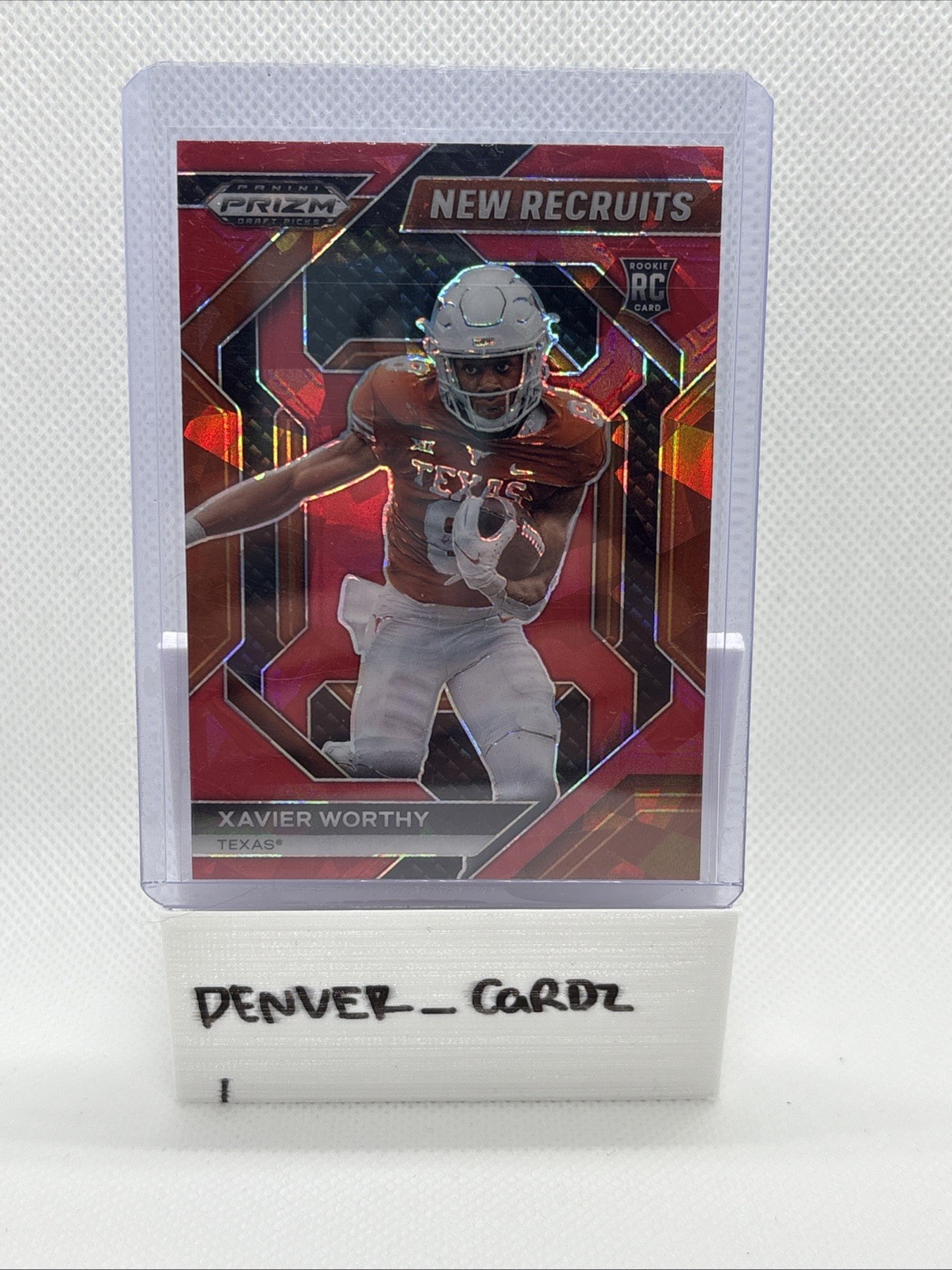 2024 Prizm Draft Picks - New Recruits Xavier Worthy #NR-XWY Red Ice Prizm (RC)