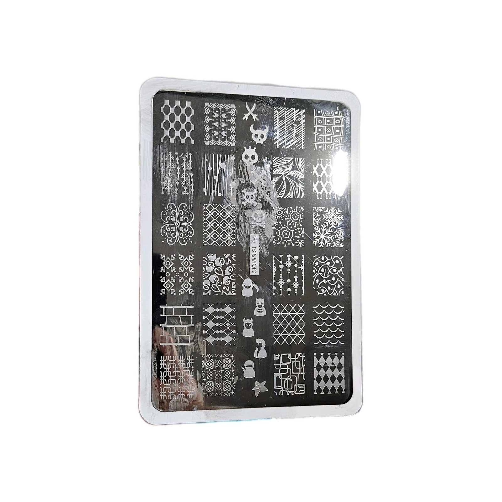 Discontinued Cici & Sisi Nail Art Stamping Plates Booklet, 6 Metal Plates