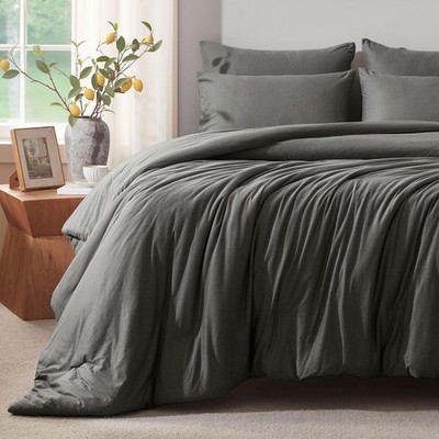 Full Size Comforter Set, Comforters Full Size Luxury Ultra-Soft Jersey Knit B...
