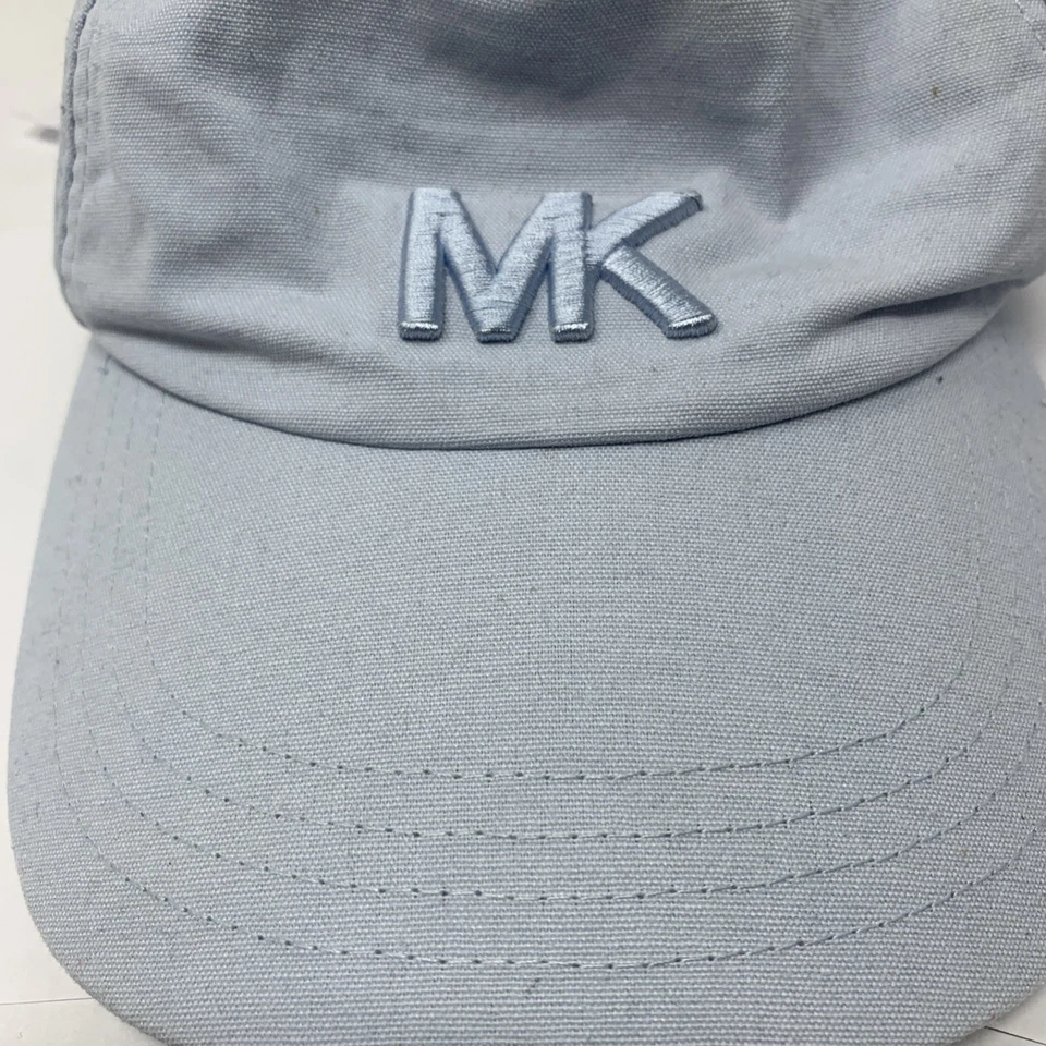 Michael Kors Baseball Cap Unisex Light Blue Cotton Embroidered Logo Hook & Loop - Image 2 of 4
