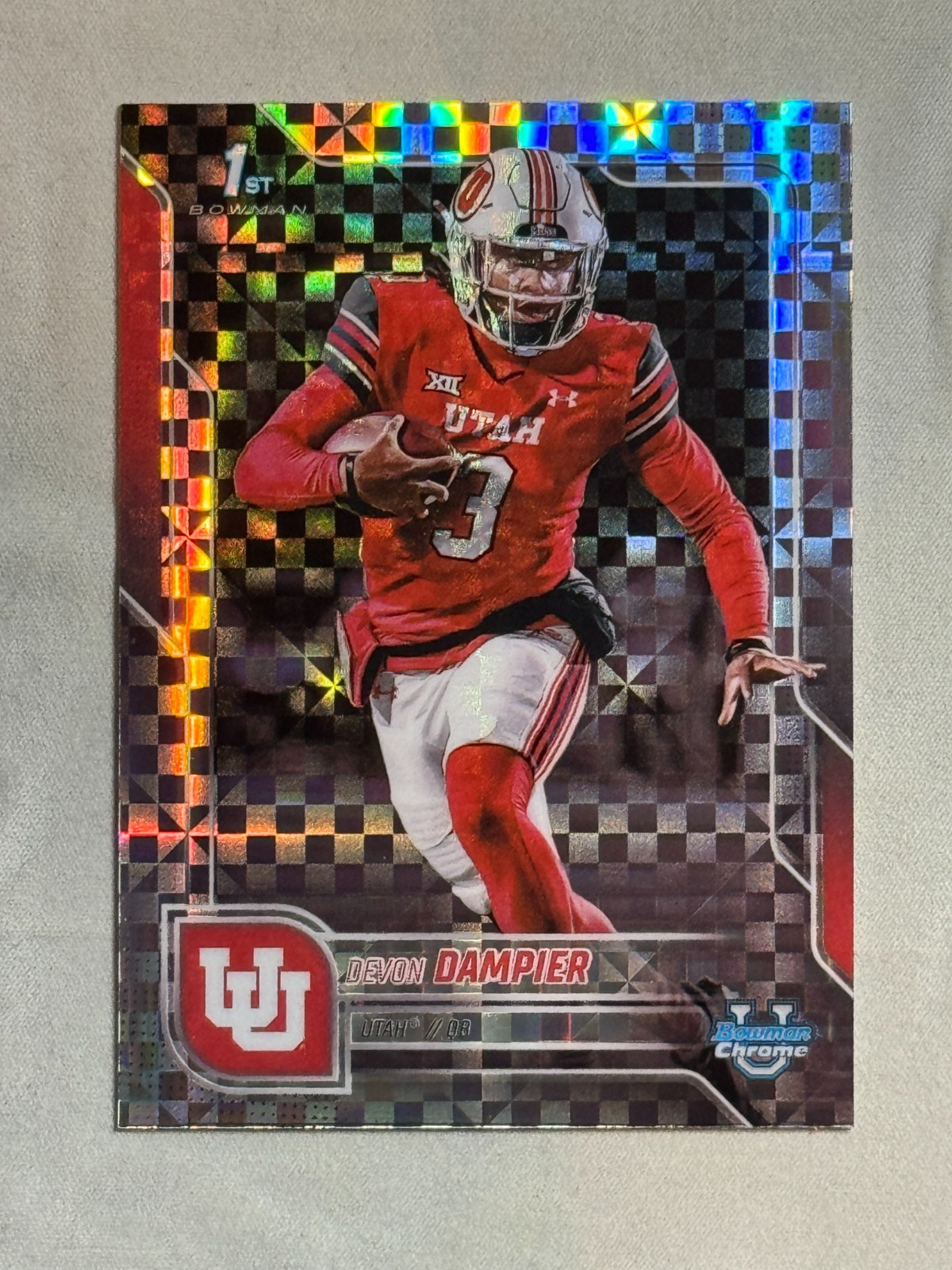 2025 Bowman Chrome University XFractor Devon Dampier RC 1st #3 Utah