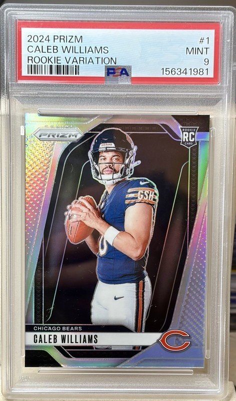 2024 Panini Prizm Caleb Williams #1 Rookie Variation Silver Prizm PSA 9