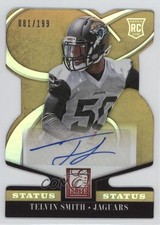 2014 Panini Elite Rookie Status Gold Die-Cut 81/199 Telvin Smith #188 Auto 0k0