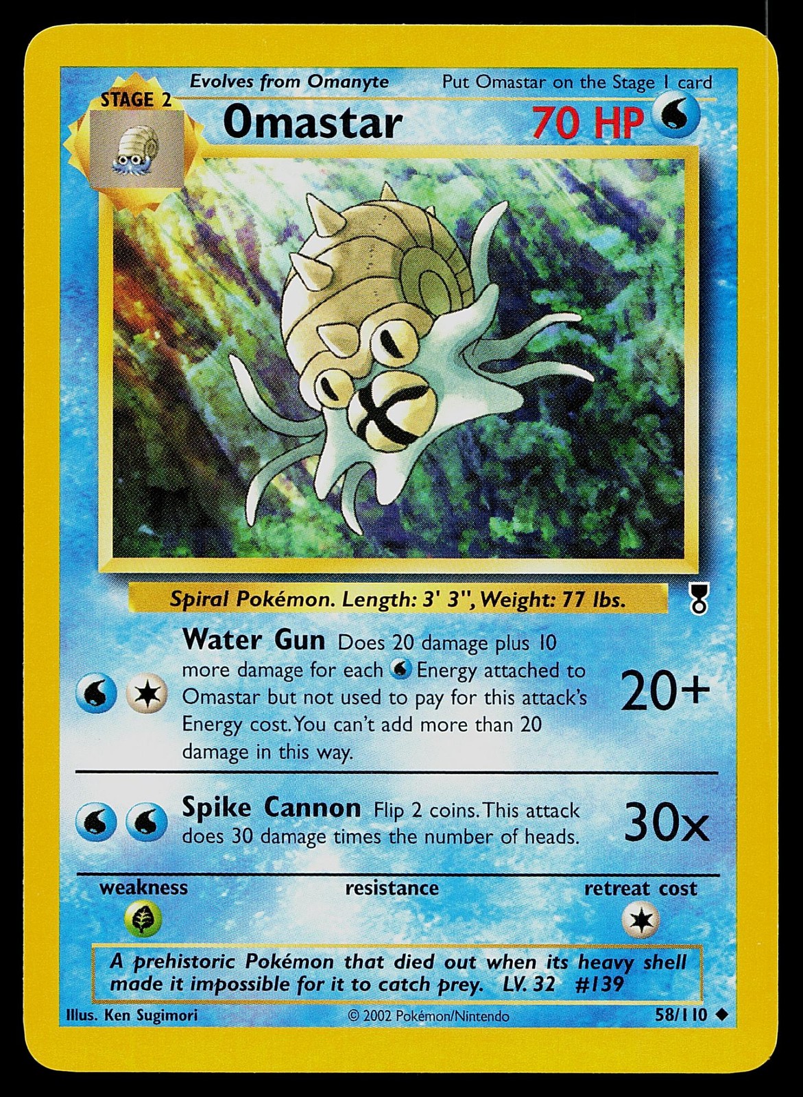 Pokemon Card Legendary Collection Omastar 58/110 Uncommon