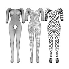 3 Packs Women Fishnet Bodysuits Mesh Bodystocking Fishnet Lingerie