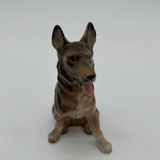 Vintage German Shepherd Figurine Male Tongue Out 5.5" x 3.45" Japan
